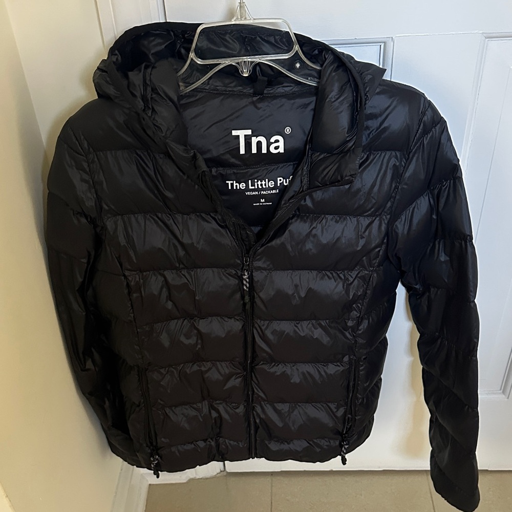 TNA / Aritzia Black Hooded Puffer Jacket